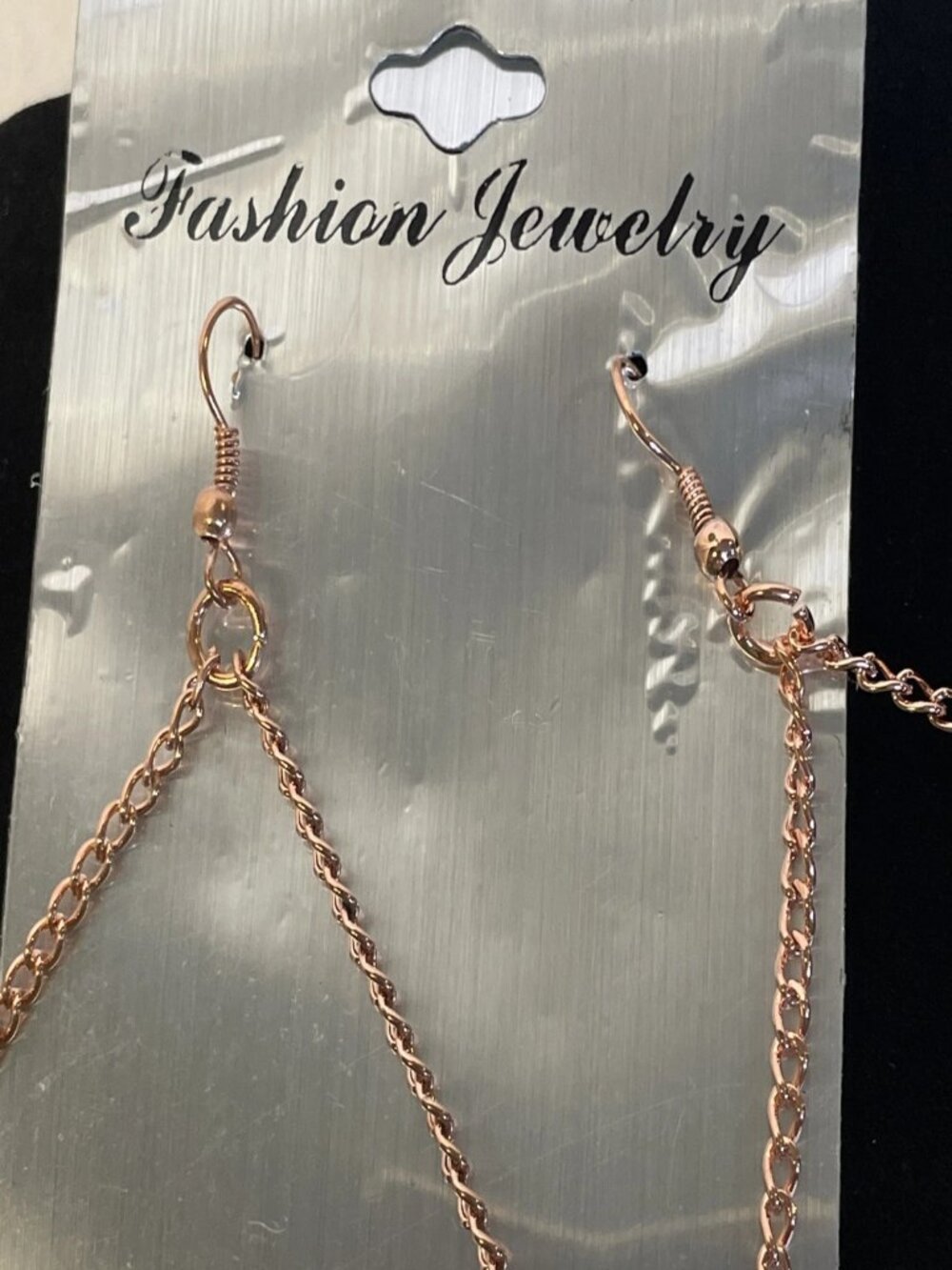 Statement Crescent Moon Dangle Earrings Boho Copper Tone Chandelier Cross Charms - Picture 4 of 10